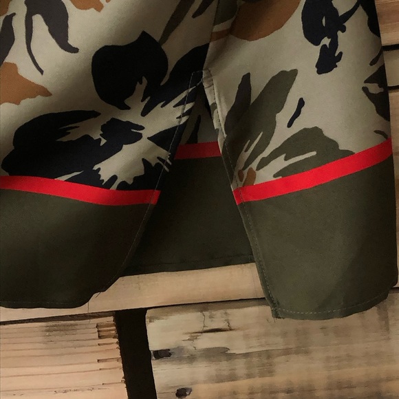 ZARA camouflage floral print long sleeve pullover top hem band oversized XS - Picture 8 of 12